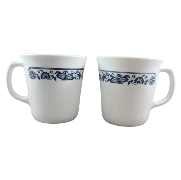 Corningware USA Old Town Blue Coffee Mugs Cups Set of 4 Corelle Dining - Picture 2 of 13